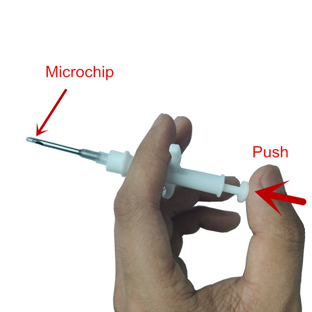 Micropuce d'implant RFID 1,4 * 8 mm avec seringue